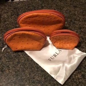 Set of 3 Leather Furla Cosmetic Bags